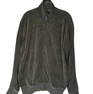 Juicy Couture Womens Full-Zip Velour Jacket Size XL Olive Green